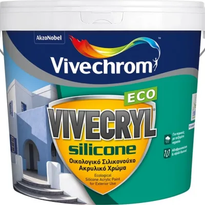 vivechrom vivecryl silicone eco oikologiko monwtiko silikonoyxo xrwma ekswterikoy xwroy leyko 10lt